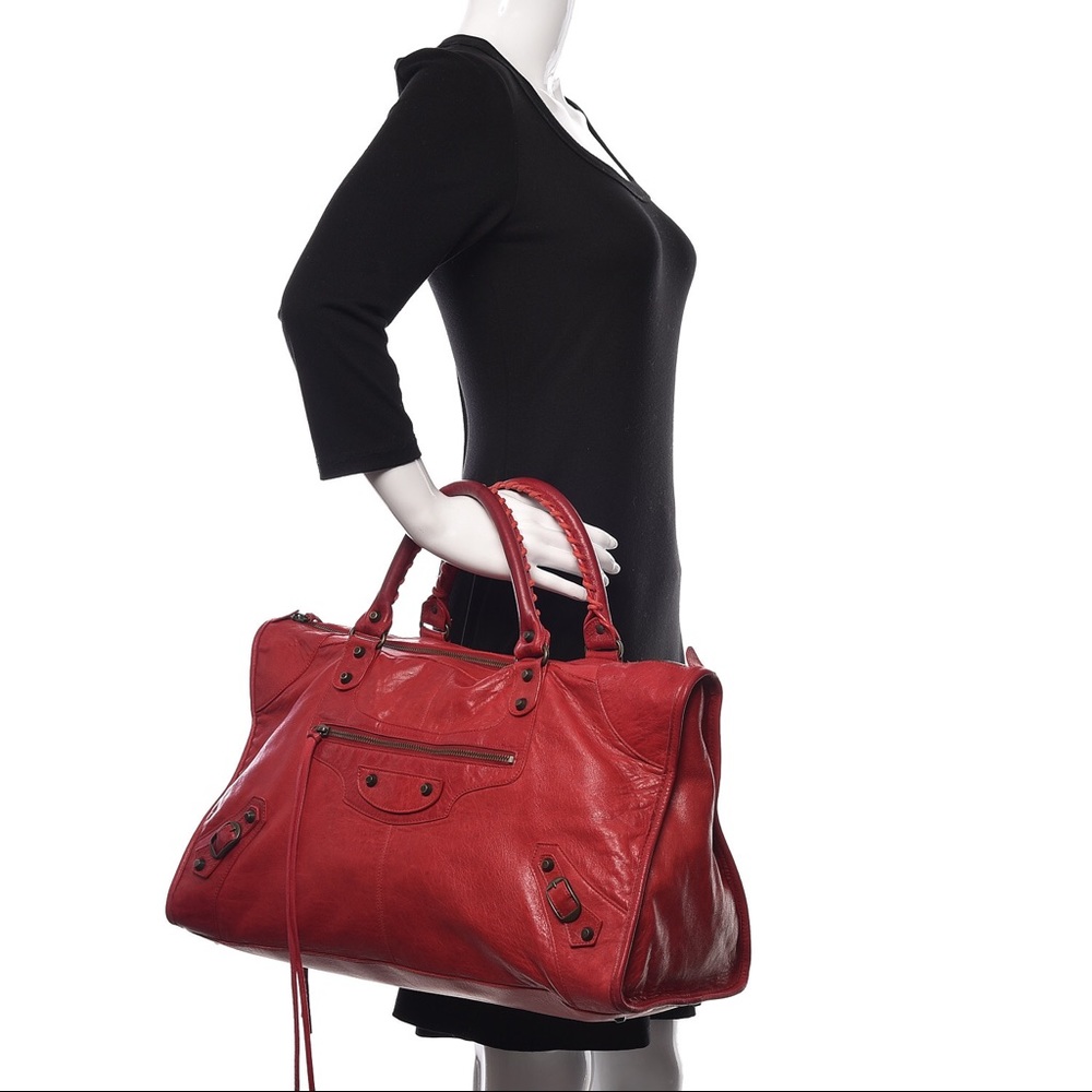 Balenciaga Classic Work Weekender in Red Arena